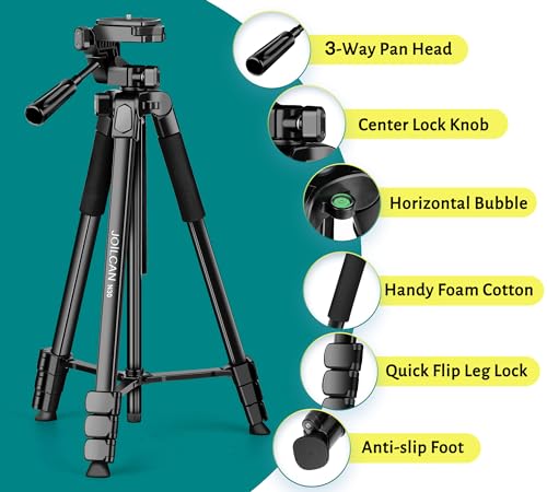 Phone Tripod 67" Camera Tripod Stand for iPhone iPad