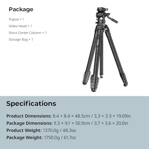 Portable Carbon Fiber Travel Tripod Kit
