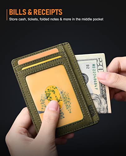 Slim Minimalist Front Pocket RFID Blocking Leather Wallets for Men and Women