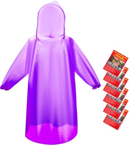 6 & 20 & 50 Pack Disposable Rain Ponchos for Adults (20 Count)