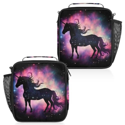 Rainbow Galaxy Animal Unicorn Lunch Bag Box for Kids Boys Girls Insulated Lunch Tote Bag with Adjustable Shoulder Strap Reusable Waterproof Thermal Cooler Bag for School Work Picnic Women Men (Z08:Rainbow Galaxy Animal Unicorn)