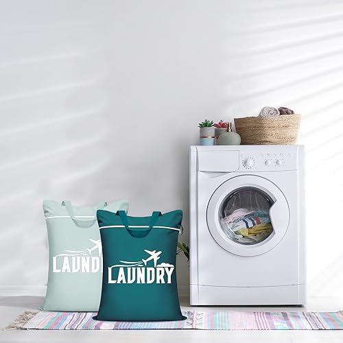 2 Pcs Large Travel Laundry Bag Washable Waterproof Wet Bag Dirty Clothes Bag Swimsuit Workout Bag for Gym Clothes Laundry Wet Clothes Swimming Pool Yoga College Dorm (2 Count)