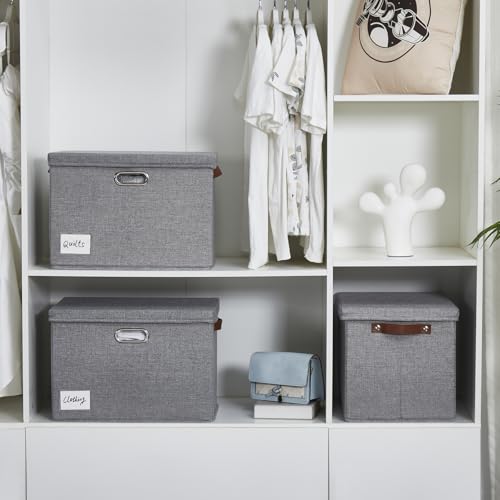 15" Fabric Storage Box with Lids (3 Count)