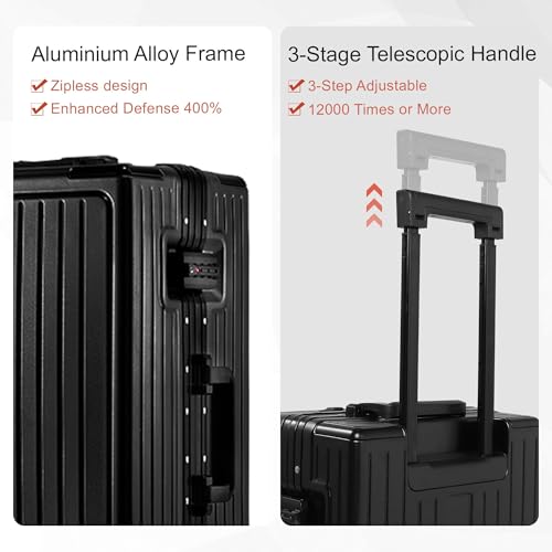 Zipperless 24 Inch Luggage With Wheels