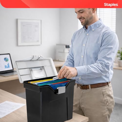 Portable File Box Storage Organizer