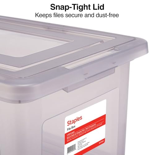 Plastic File Box with Snap Lid (4 Count)