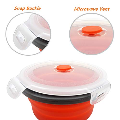 Red Silicone Collapsible Food Storage Containers (3 Count)