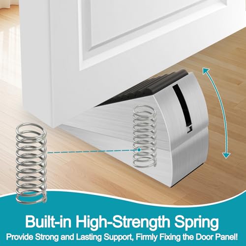 4 Pack Adjustable Spring Door Stoppers Heavy Duty (4 Count)