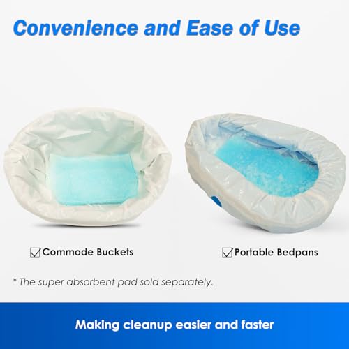 100 Count Enlarged Bedside Commode Liners for Commode Chairs