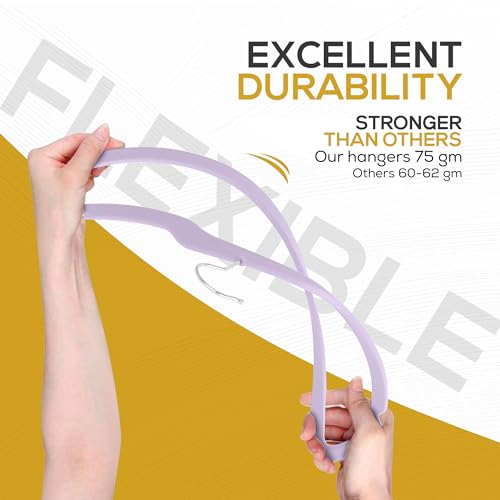 Premium Velvet Hangers 50 Pack Ultra Thin Non Slip Adult Felt Space Saving Suit Hanger for Closet Heavy Duty Coat Pants Jackets Dress Hangers 360° Swivel Hook Hold Upto 10 lbs Purple Hangers (50 Count)