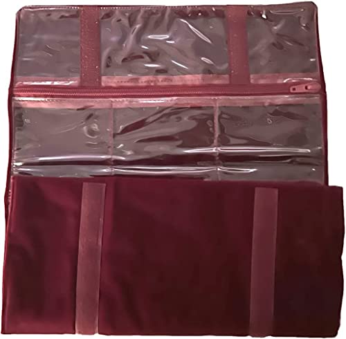 Travel Jewelry Roll Bag Portable Organizer Pouch With Grids&PVC Cover Storage Bags for Necklace
