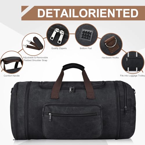 60L Canvas Duffle Bag for Men