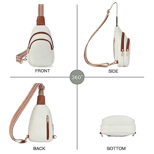 Crossbody Bags for Women Leather Sling Bag for Woman Travel Beige Brown