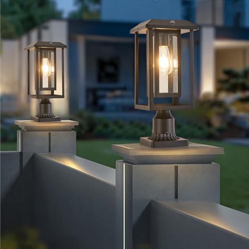 Solar Lamp Post Lights for Outdoor with Pier Mount Base