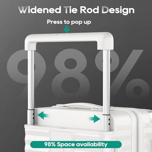 20 Inch Carry on Luggage with Front Pocket and Cup Holder