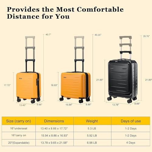 Expandable 16 Inch Underseat Carry On Luggage Airline Approved