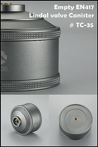 CAMPINGMOON Replacement Empty Refillable Gas Fuel Cylinder Standard for Backpacking Camping Stove EN417 Lindal Valve 110g TC
