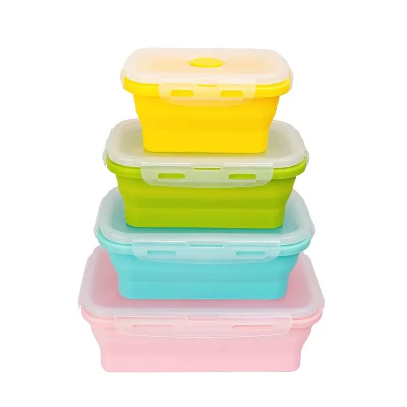 Set of 4 Collapsible Silicone Food Storage Container
