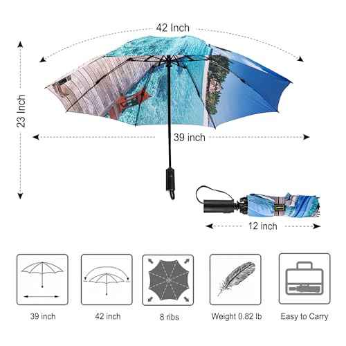 Compact Reverse Folding Umbrella Auto Windproof Travel Umbrella