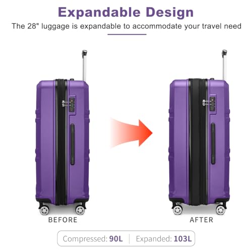4 Piece Luggage Sets Expandable with Spinner Wheels TSA Lock (4 Count)
