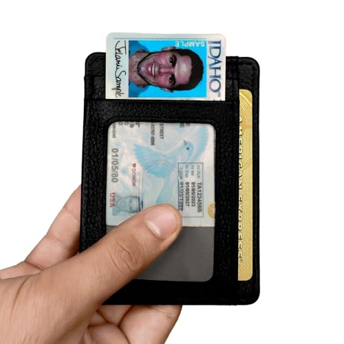 LEATHER Handcrafted Front Pocket Credit Card Holder with RIFD Blocking