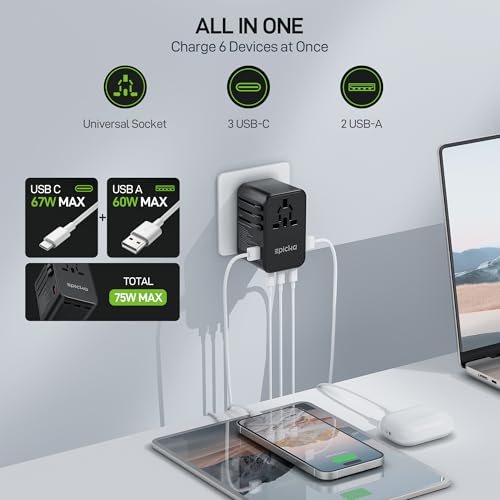 75W GaN PD Universal Travel Adapter