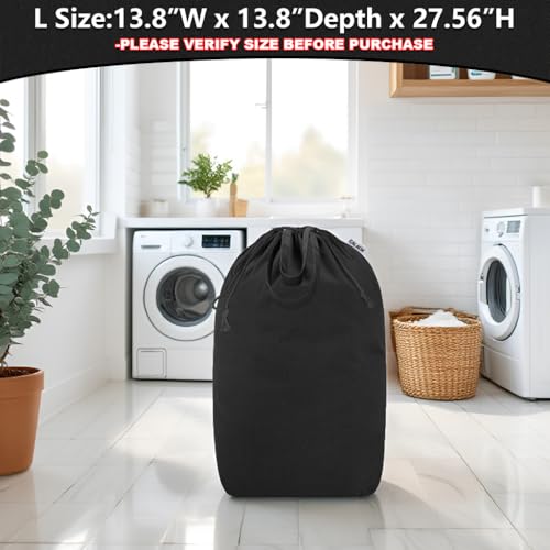 Canvas Laundry Bags with Handles & Square Base 13.8"Wx13.8"Dx27.6"H