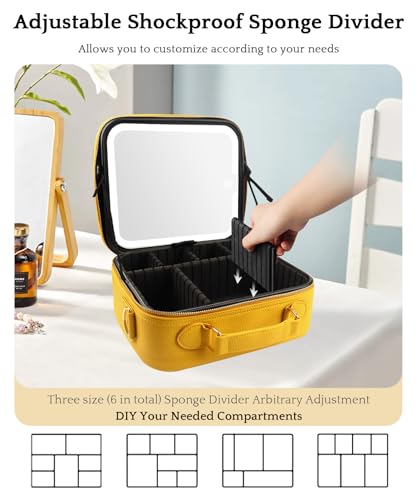 Travel Makeup Bag Cosmetic Bag with Lighted Mirror