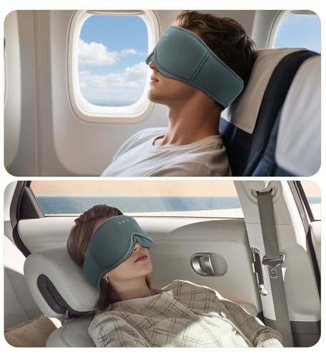 Bamboo Cotton Large Sleep Mask with Bluetooth Wireless Headphones