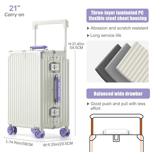 Aluminium Frame Carry on Luggage with Smooth Jelly Wheels