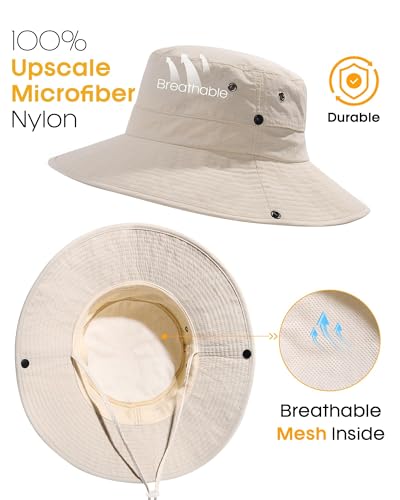 Sun Hats for Women Ponytail Wide Brim Summer Packable Cowboy Hat