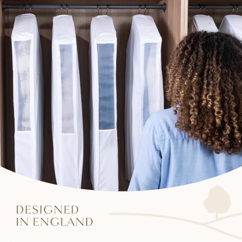 Luxury Organic Cotton Garment Bag for Hanging Clothes Long 58"