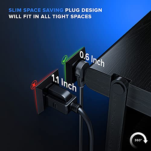 1 Ft UL 360° Rotating Flat Plug Extension Cord