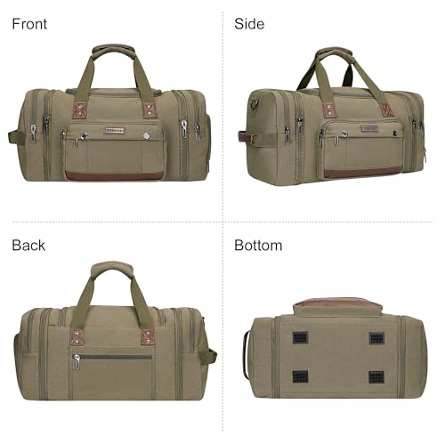 Canvas Duffle Bag for Men Expandable Convertible Travel Gym Duffel