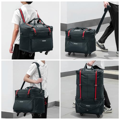 Travel Bag with Wheels Expandable Foldable Luggage Bag Collapsible Rolling Travel Bag Duffel Bag Large Capacity Suitcase for Men Women