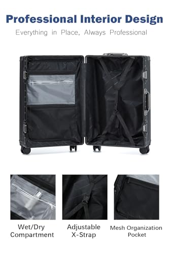 20 Inch Carry On Zipperless Luggage with Cup Holder