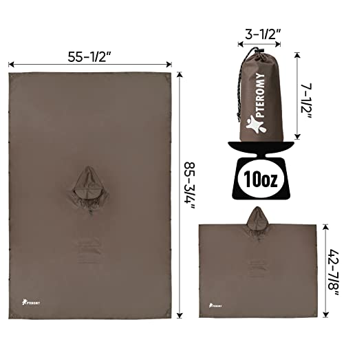 Hooded Rain Poncho for Adult with Pocket