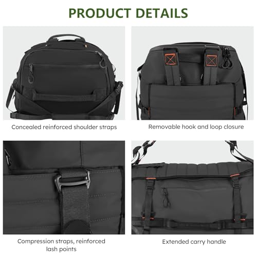 86L Collapsible Wheeled Duffle Bag Waterproof