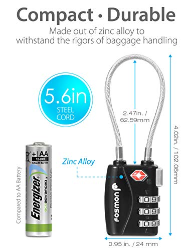 TSA Approved Cable Luggage Locks (2 Count)