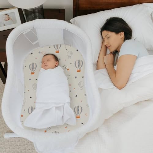 Stretch Fitted Bassinet Sheet Set BROLEX 2 Pack Cradle Sheets for Bassinet Pad (2 Count)