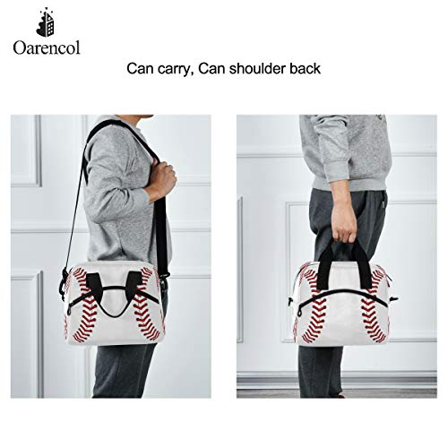 Sport Baseball Print Pattern Insulated Lunch Tote Bag Reusable Cooler Lunch Box with Shoulder Strap for Women Men Work Picnic School Beach (Multi 10)