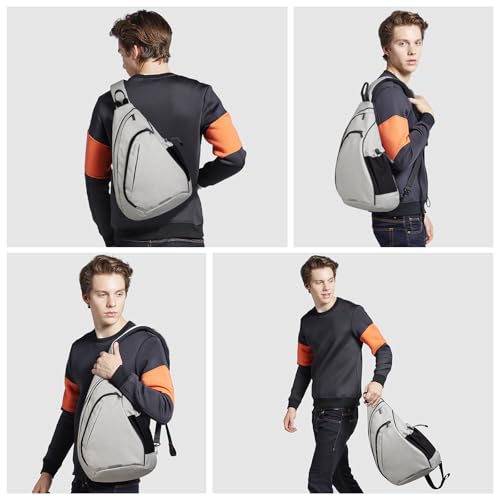 Sling Bag Men Backpack Unisex One Shoulder Bag Hiking Travel Backpack Crossbody with USB Port for Men Women Versatile Casual Daypack