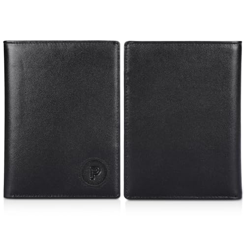 Polare Leather AirTag Passport Holder RFID Blocking Travel Bifold Wallet