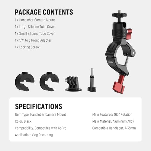 Motorcycle Bike Handlebar Mount Compatible with GoPro DJI Insta360
