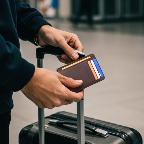 Slim Minimalist Front Pocket RFID Blocking Leather Wallets for Men and Women