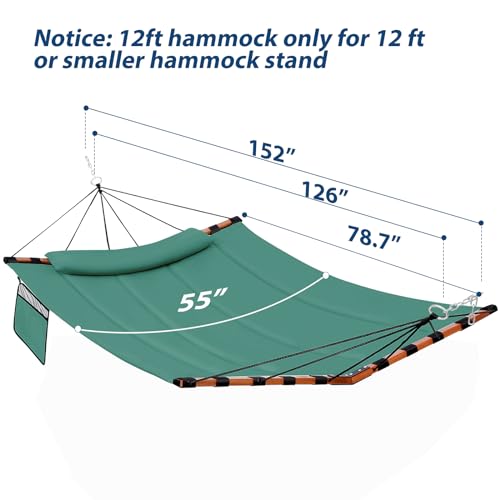 12FT 2 Person Hammock with V Shaped Spreader Bar