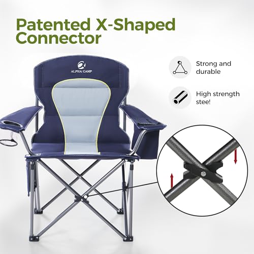 Oversized Fully Padded Camping Chairs with Lumbar Support