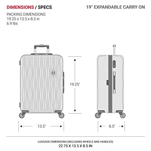 7272 Energie Expandable Hardside Luggage with Spinner Wheels and TSA Lock