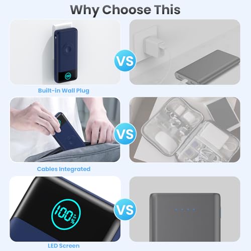 Portable Charger for iPhone with Built