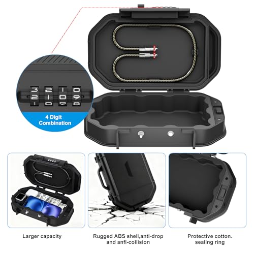 Portable Travel Safe Lock Box with 4